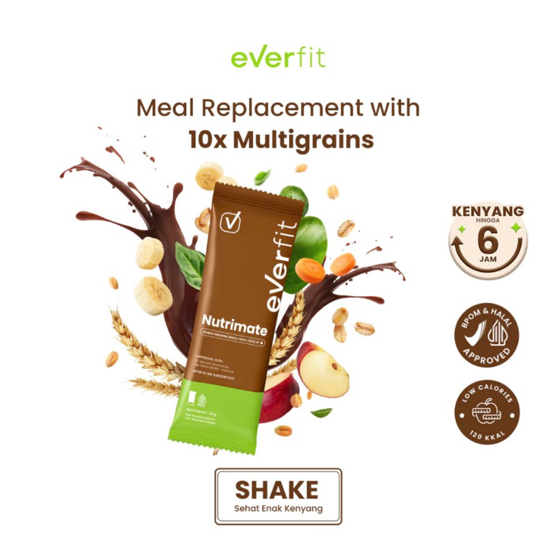 

Everfit Nutrimate Meal Replacement Oat (2 Varian Rasa) (1 Sachet)