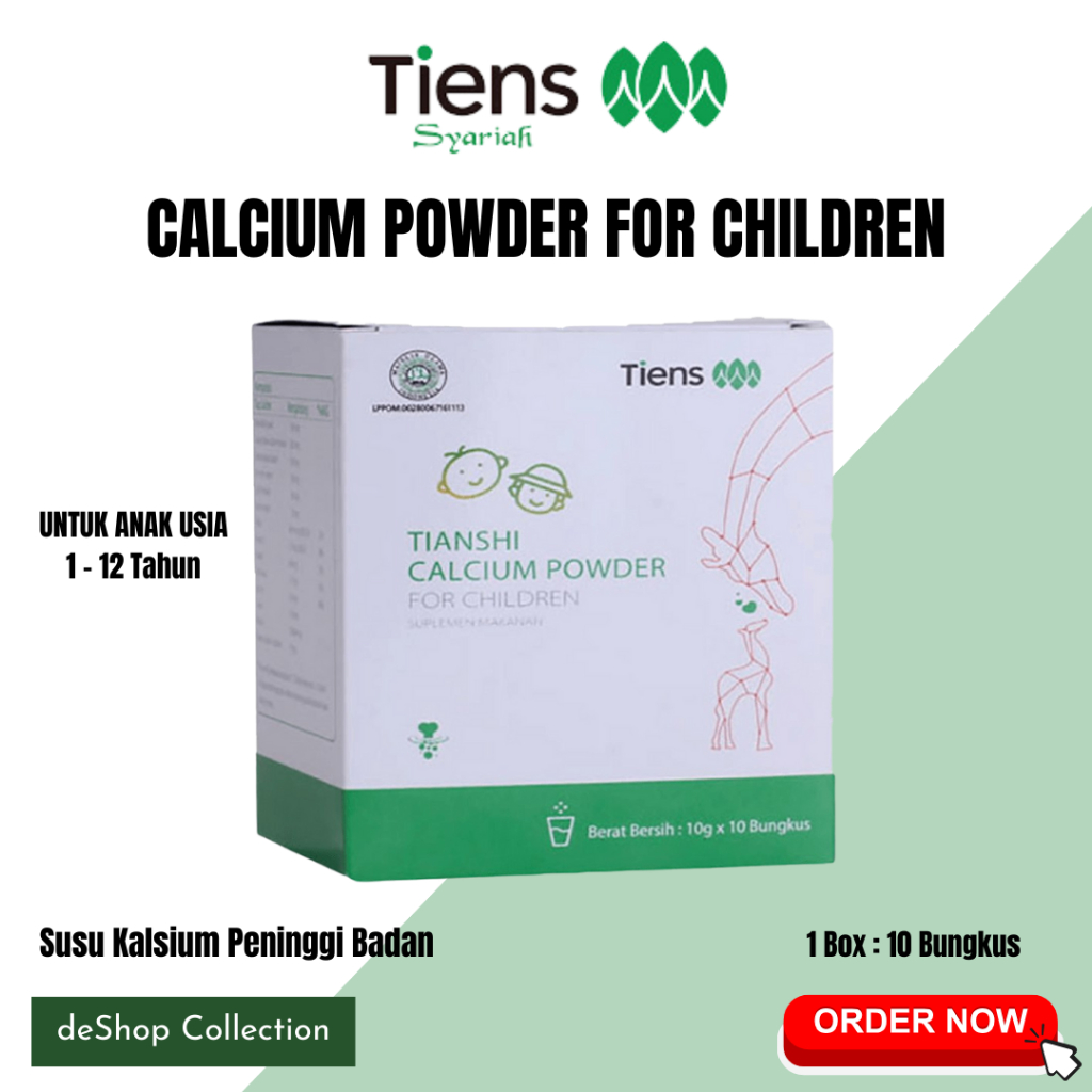 

Calcium Powder For Children Tianshi | Tiens Susu Kalsium Anak | Pertumbuhan Tulang dan Gigi Alami