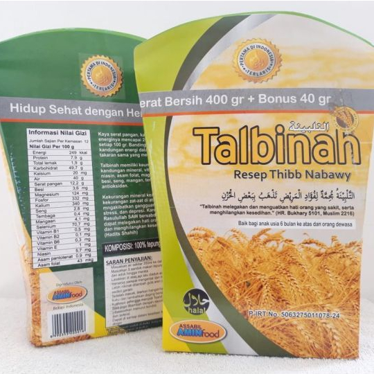Talbinah Resep Thibb Nabawy 400 Gram + 40 Gram Dedak Tepung Barley Bubur Gandum Sejukkan Hati dan Hi