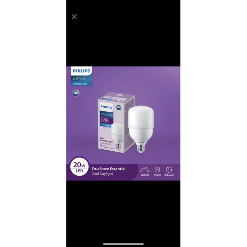 lampu led trueforce essential philips 20 watt