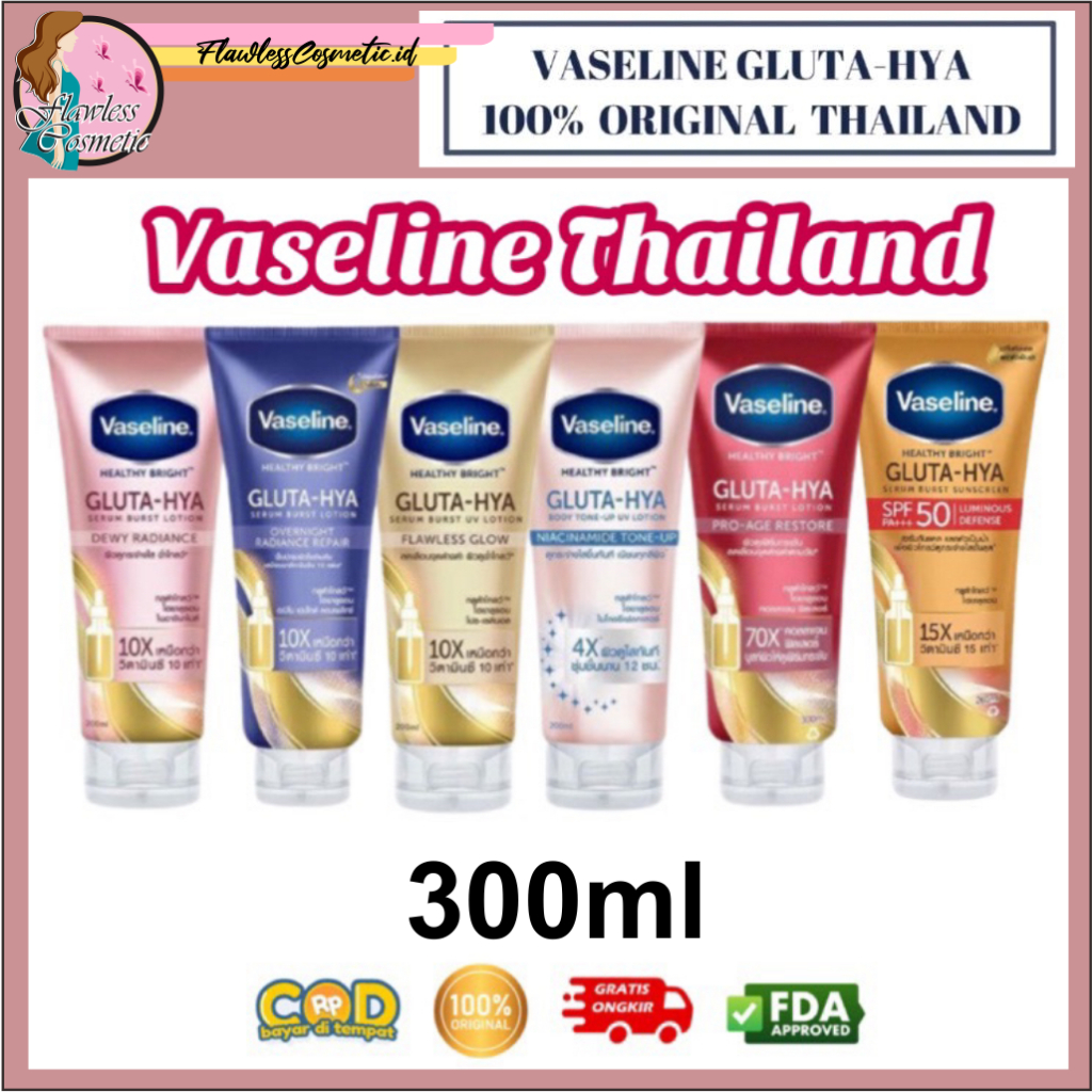 VASELINE GLUTA HYA ORIGINAL ASLI THAILAND VERSI THAILAND JUMBO 330ml