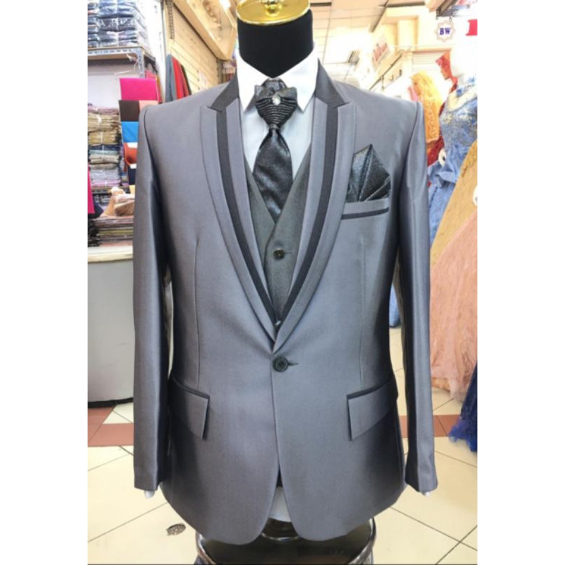 JAS PENGANTIN PRIA ABU SILVER/JAS WEDDING SILVER GELAP /JAS FORMAL PREMIUM
