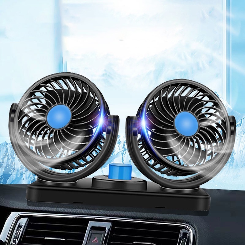 Kipas Angin Mobil Truck Truk Car Fan Double Blower 12 Volt Colokan Aki
