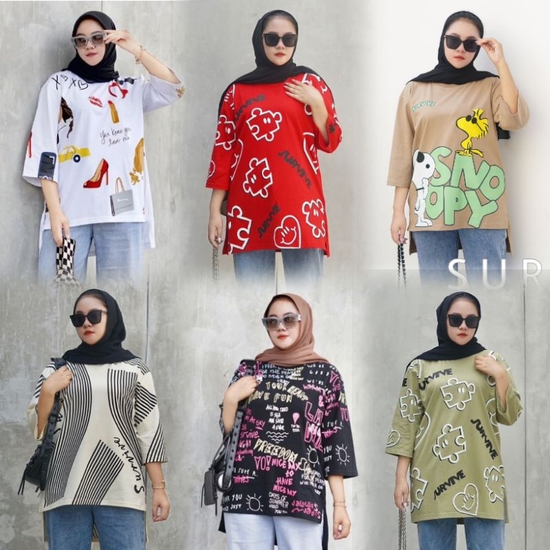 Top Oversize Survive Kaos Wanita Terbaru