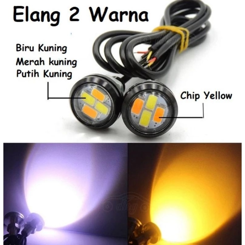 lampu led mata elang senja / sein mobil motor / sein palu led cb mata elang 2 warna / lampu sein pal