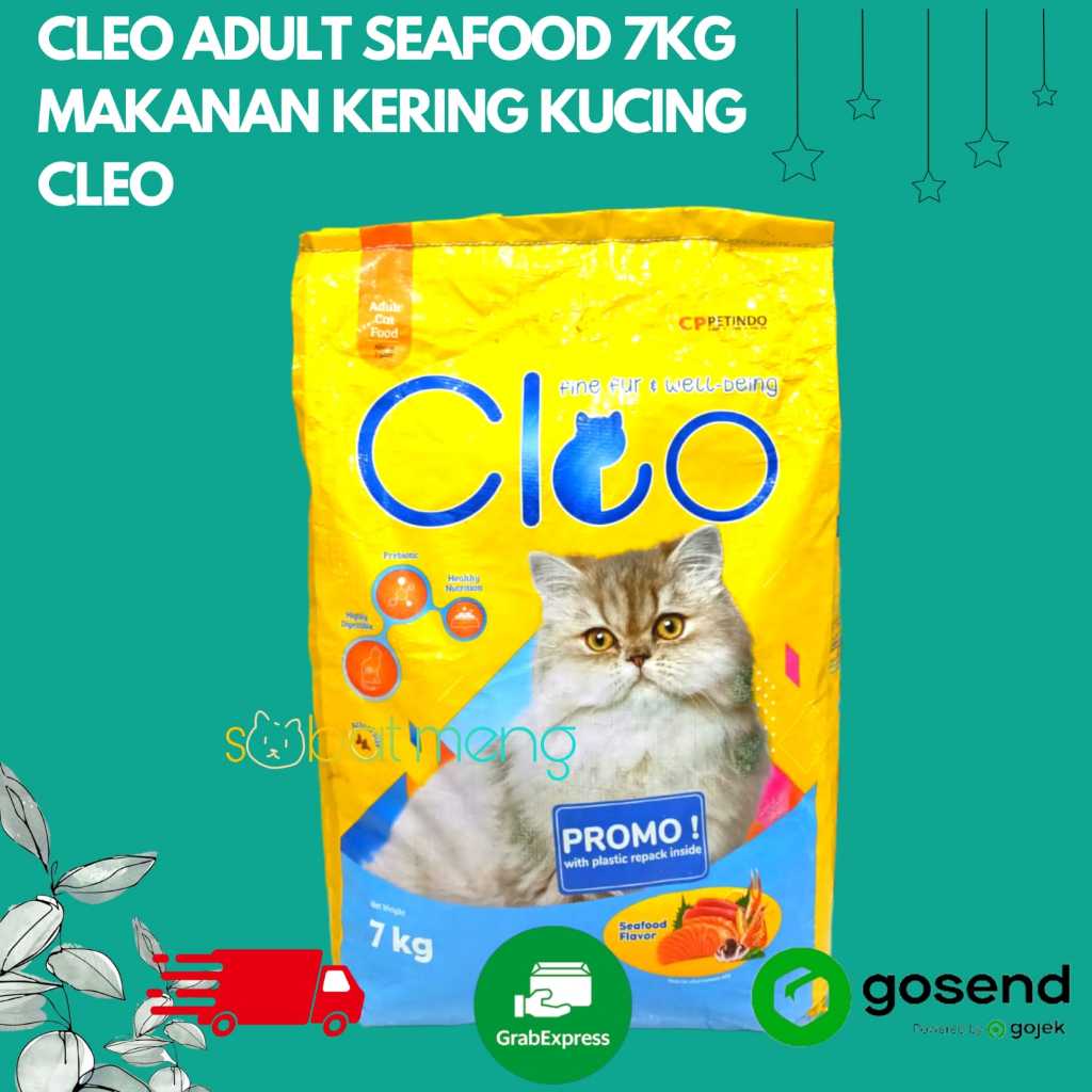 CLEO ADULT SEAFOOD 7KG | CLEO DRY FOOD 7KG | MAKANAN KUCING CLEO