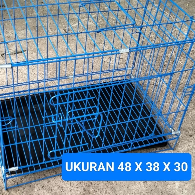 KANDANG KUCING MURAH UK,48X48X30 KURUNGAN KANDANG BESI TEBAL BISA DILIPAT