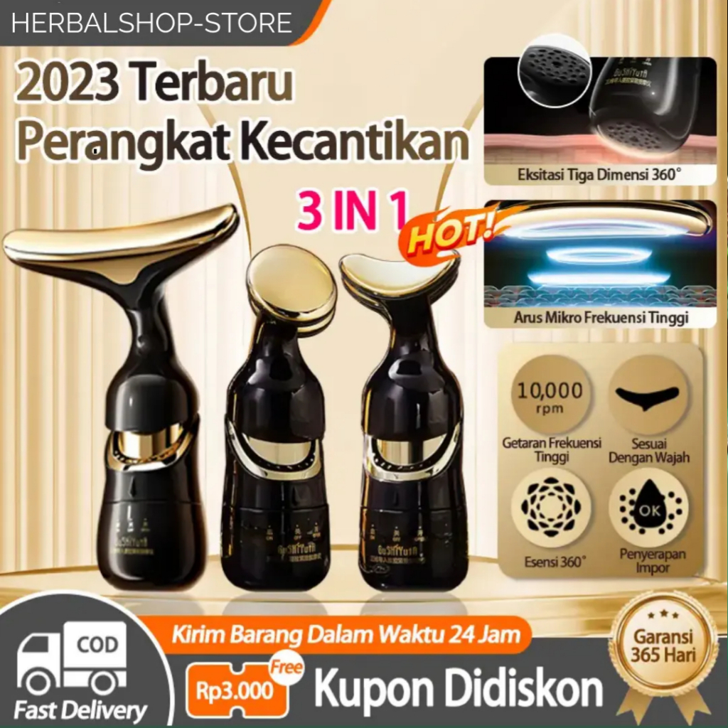 GUSHIYUTA ALAT PIJAT WAJAH 3 IN 1 Original Pijat Wajah Korea Elektrik Alat Setrika Wajah Mengencangk