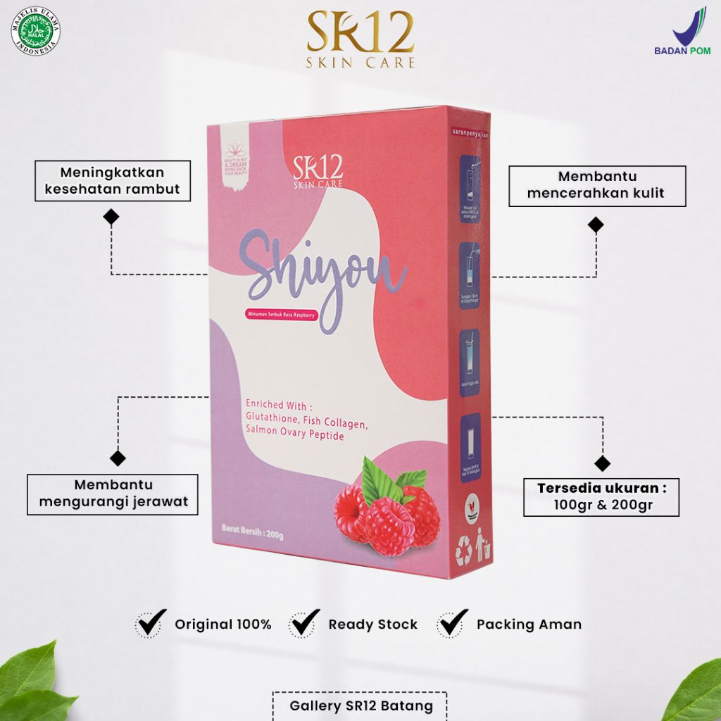 Minuman Serbuk Kolagen Shiyou Collagen Drink SR12 Kulit Sehat Seperti Bayi Mencerahkan Kulit Mencega