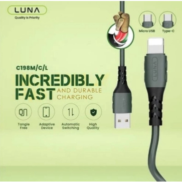KABEL USB CABLE DATA LUNA FAST CHARGING QUICK CHARGE