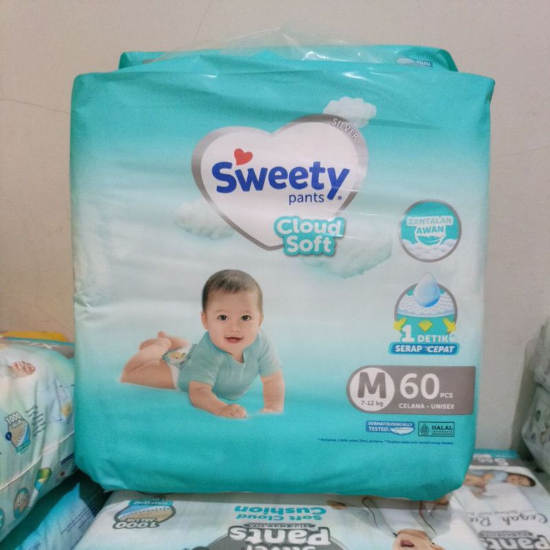 Sweety Silver Pants M60 / Popok Bayi Sweety Silver Pants M60