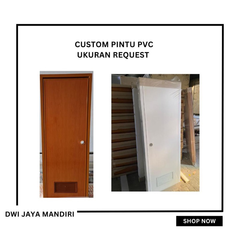 Pintu pvc custom + packing kayu