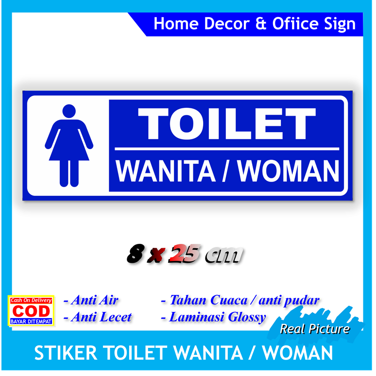 

Label stiker kamar mandi wanita woman perempuan sticker toilet wc kantor pabrik masjid dll