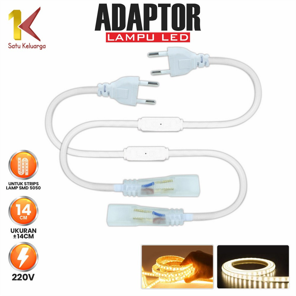 Satu Keluarga Socket Colokan Strip Lampu 5050 220V C884 Sambungan Kabel Colokan Soket Led Strips Cab