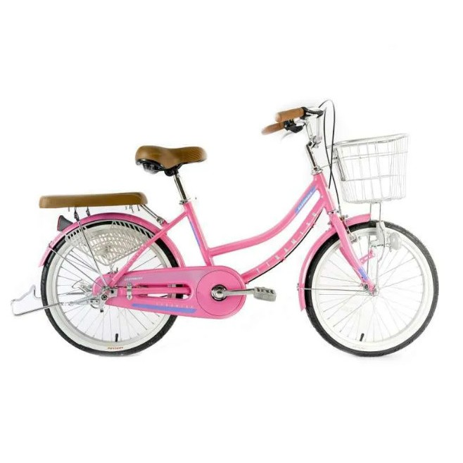 Sepeda Mini Anak Cewek 20 inch Keranjang Element Tiramisu New Alumunium Ada Lampu depan