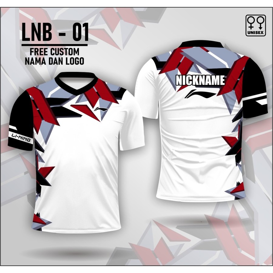 Jersey badminton baju lining kaos bulutangkis