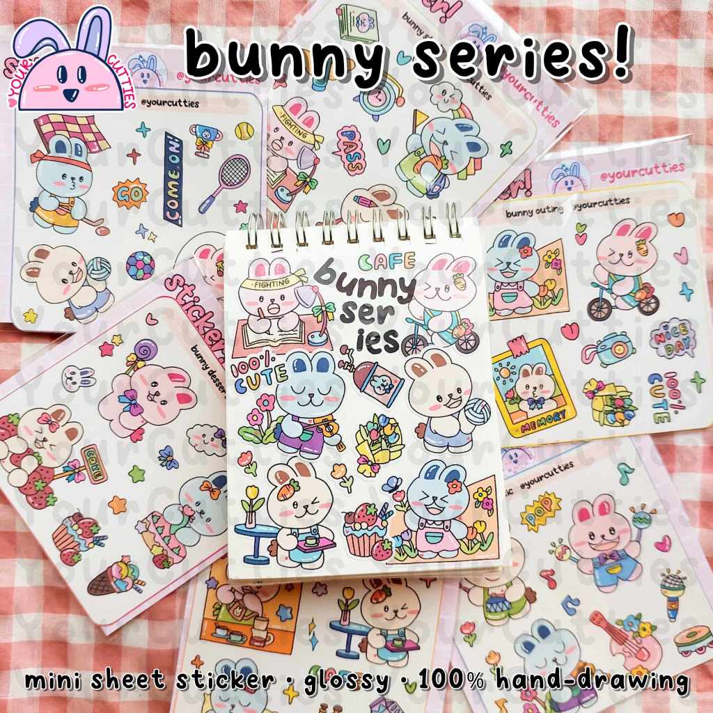 

[SHEET] BUNNY KELINCI LUCU SERIES STIKER CUTTIE MINI DOODLE DECO ESTETIK MURAH GLOSSY PLANNER BUJO SOUVENIR ULANG TAHUN ISI GOODIE BAG