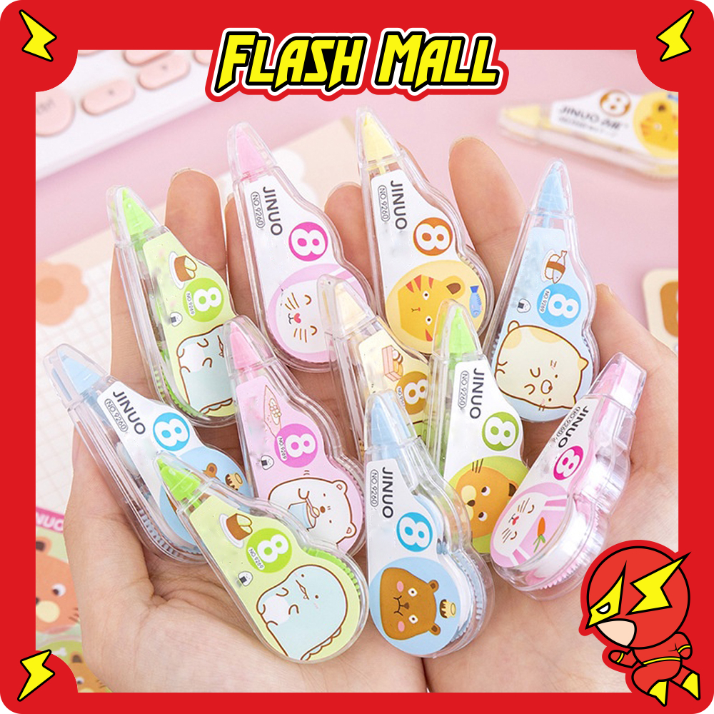 

FLASHmall Correction Tape Students Stationary School Supplies 8M Multiple Color Tipe-x Karakter Lucu Penghapus PenaTip-ex Kertas Mini S087