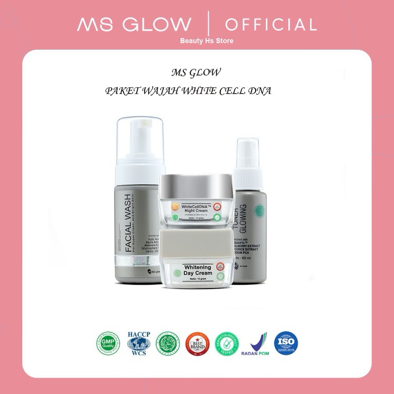 Ms Glow White Cell Dna - Paket Wajah White Cell Dna