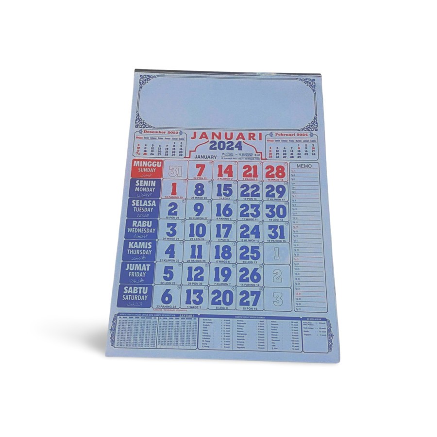 

Kalender Bulanan Dinding tahun 2024 ( 50CM x 32 CM )