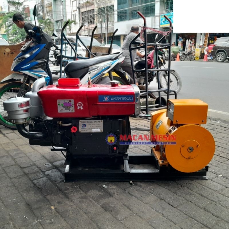 MESIN DIESEL DONGHAI 16PK COMPLETE DENGAN DINAMO GENERATOR ST-7,5KW