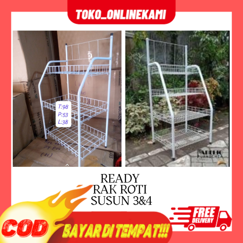 PROMO Rak SERBAGUNA ROTI SUSUN 3&4 / Rak Roti / Keranjang Roti / Keranjang Susun 4