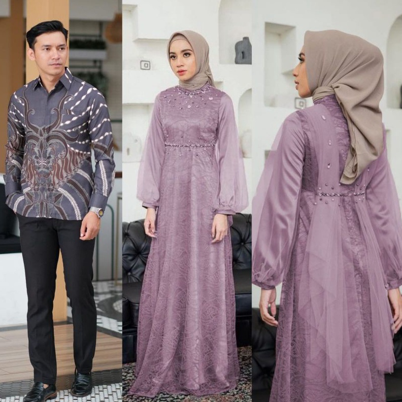 ✨SHOPEE MALL✨ Couple Kebaya Modern Baju Wisuda Tunangan Lamaran Terbaru Baju Batik Brokat Couple nad