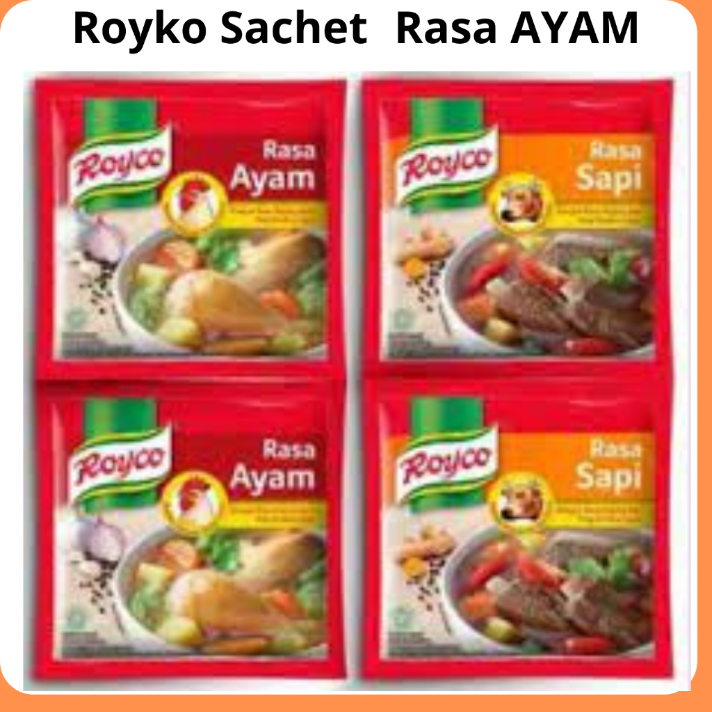 

ROYCO bumbu penyedap 8gr kaldu AYAM SAPI sachet 1 RENCENG ( isi 12 )