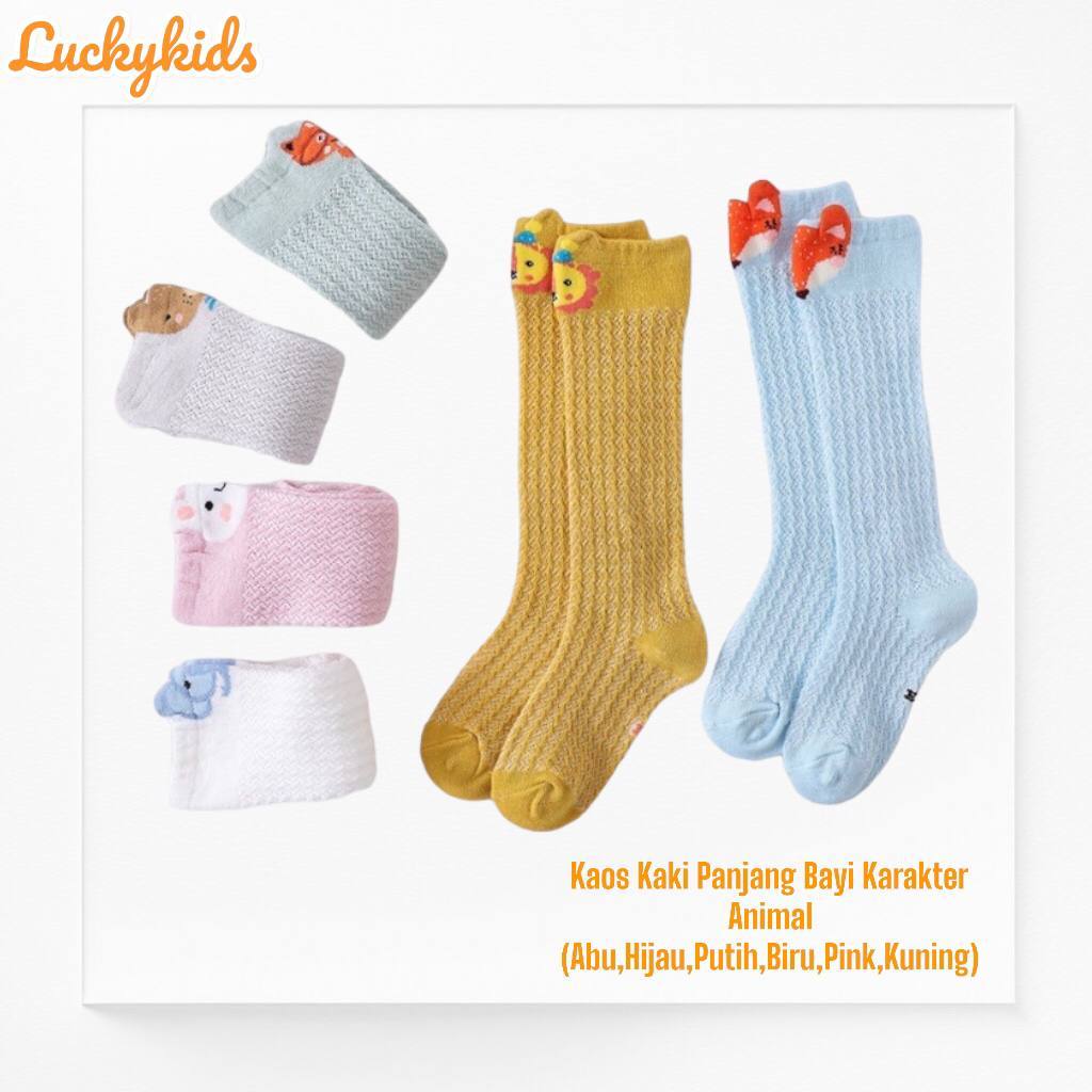 Kaos Kaki Panjang Bayi Karakter Hewan Lucu Kaos kaki Bayi Motif Animal Lucu