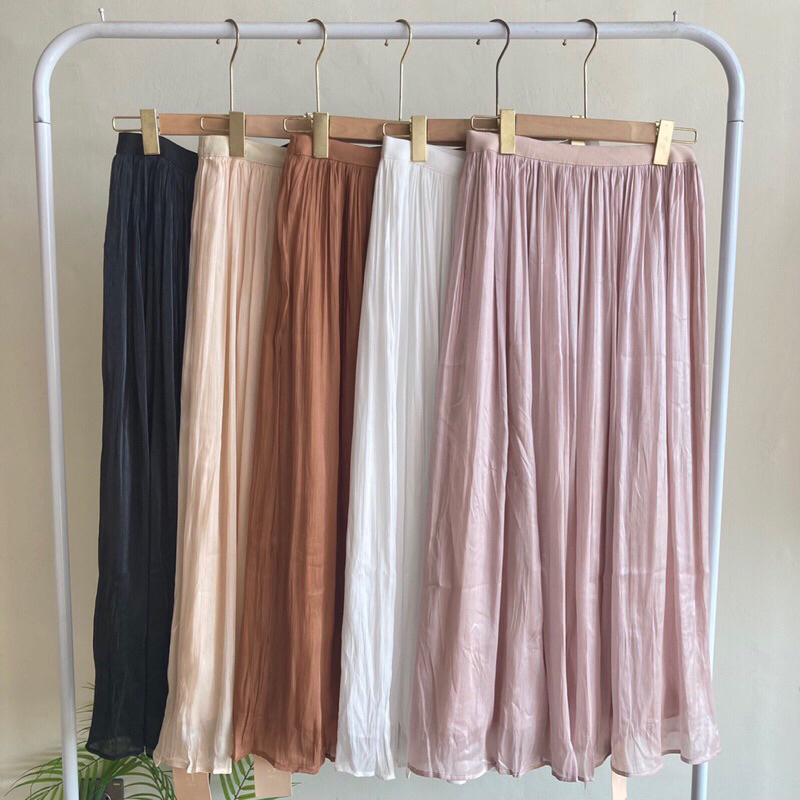 Rok Pleats Hitam // Pleated Pleats Plisket Prisket Importt Bangkok Premium