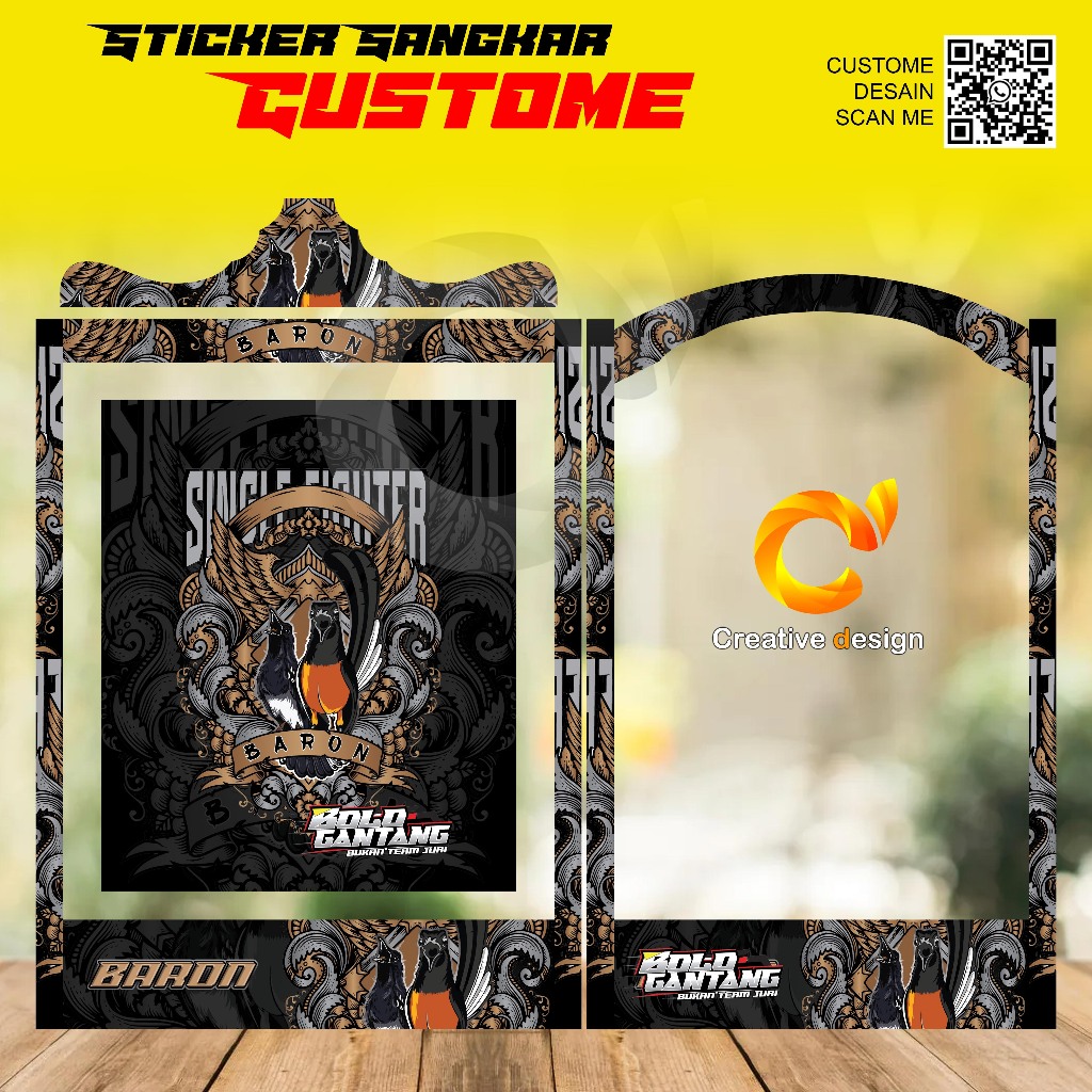 STICKER DECAL SANGKAR KOTAK KOHSAN CEPER 40x40 cm