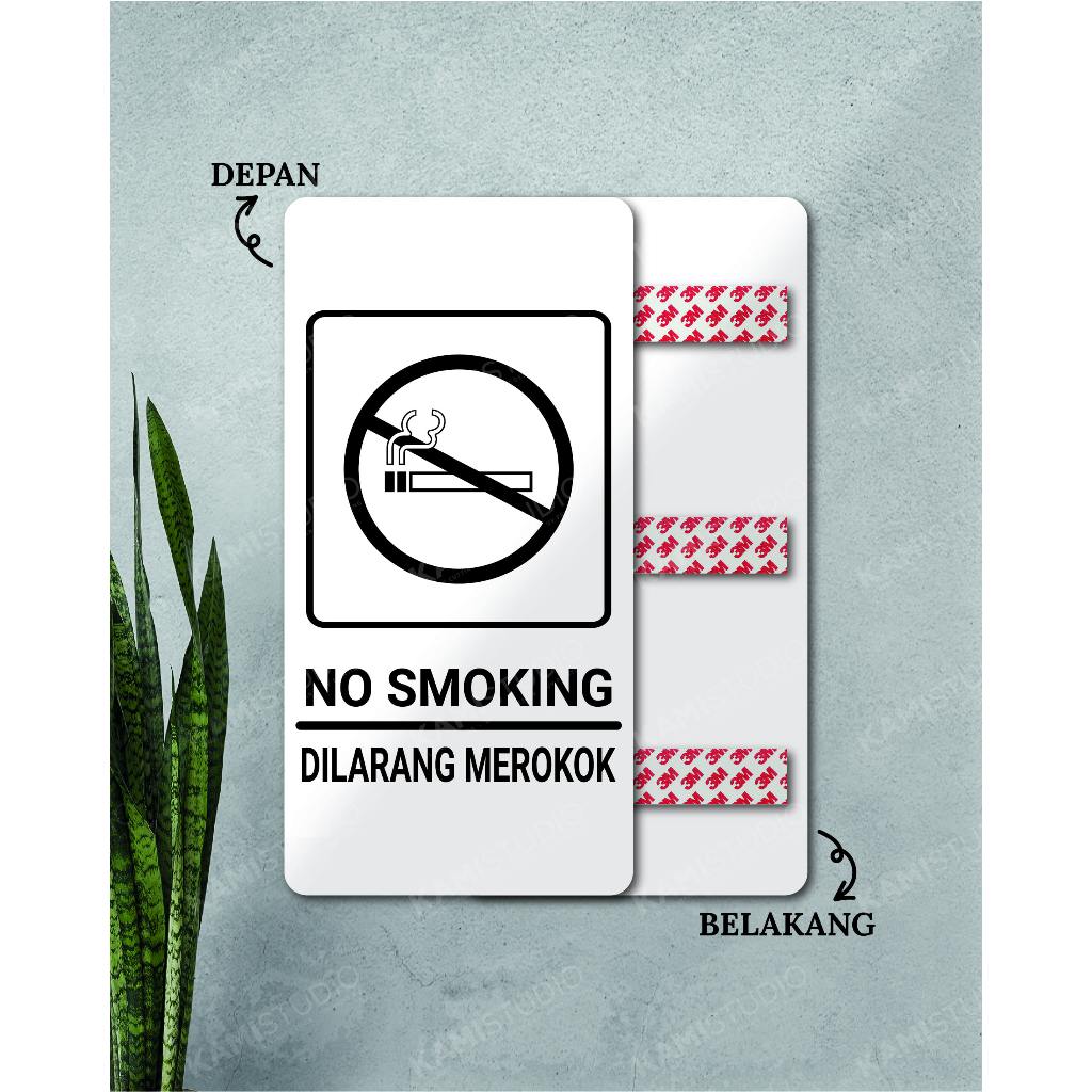 TULISAN NO SMOKING 30X15 CM POTRAIT / SIGN TEMPEL NO SMOKING / TEMPELAN DINDING NO SMOKING