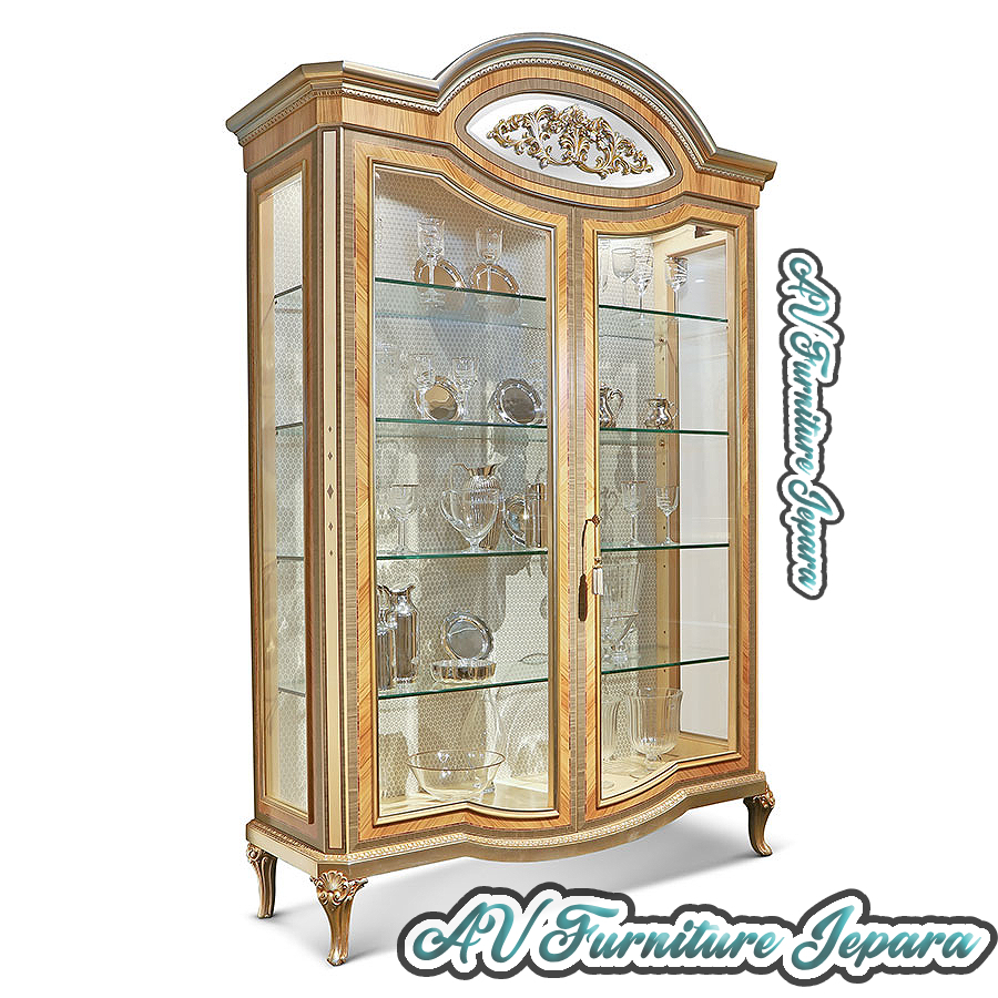Lemari Hias ruang tamu Kayu Jati Terbaru