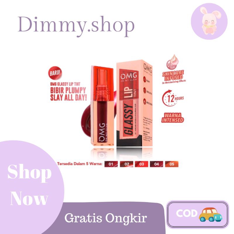OMG OH MY GLAM Glassy Lip Tint 2g- Lip Tint Warna Intens,Lip Tint omg terbaru,Lip Tint Omg Glossy,Li