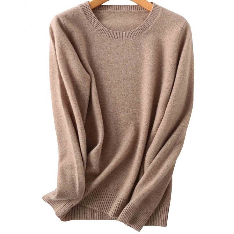 Blus lengan panjang wol minimalis polos wanita - Esmer