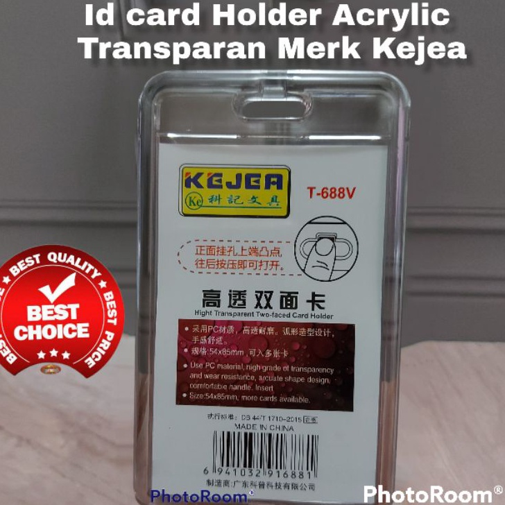

Seller Id Card Holder Acrylic Transparant Kejea Nametag Id Card Holder Mika 2 Sisi Tempat Id Card Holder Transparant
