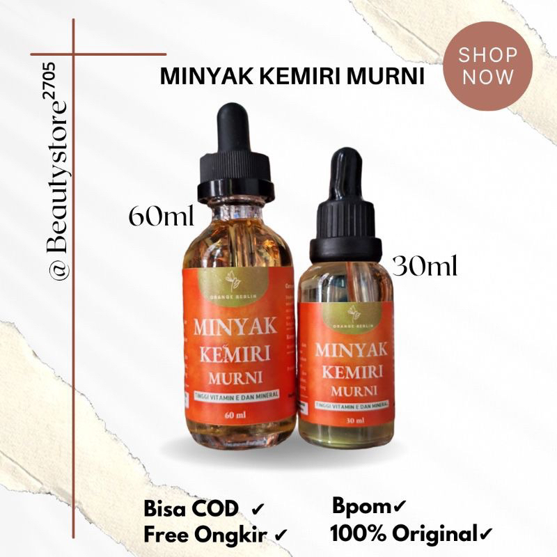 Minyak Kemiri Murni Penumbuh Rambut Tanpa Campuran Asli Kemiri 30ml 100% murni asli