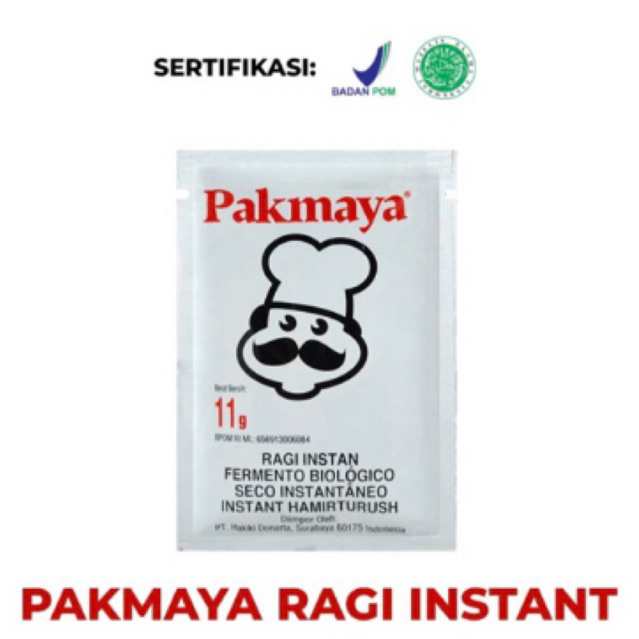 

pakmaya sachet / pakmaya 4pcsx11gr / pakmaya instan yeast / pakmaya ragi instan / pakmaya sachet