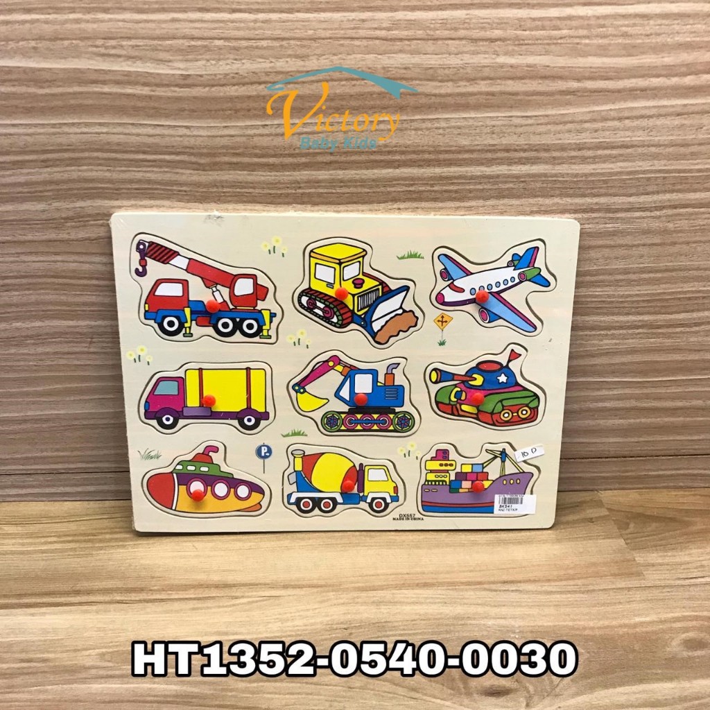 Mainan Block Kayu Puzzle Transportasi Anak HT1352