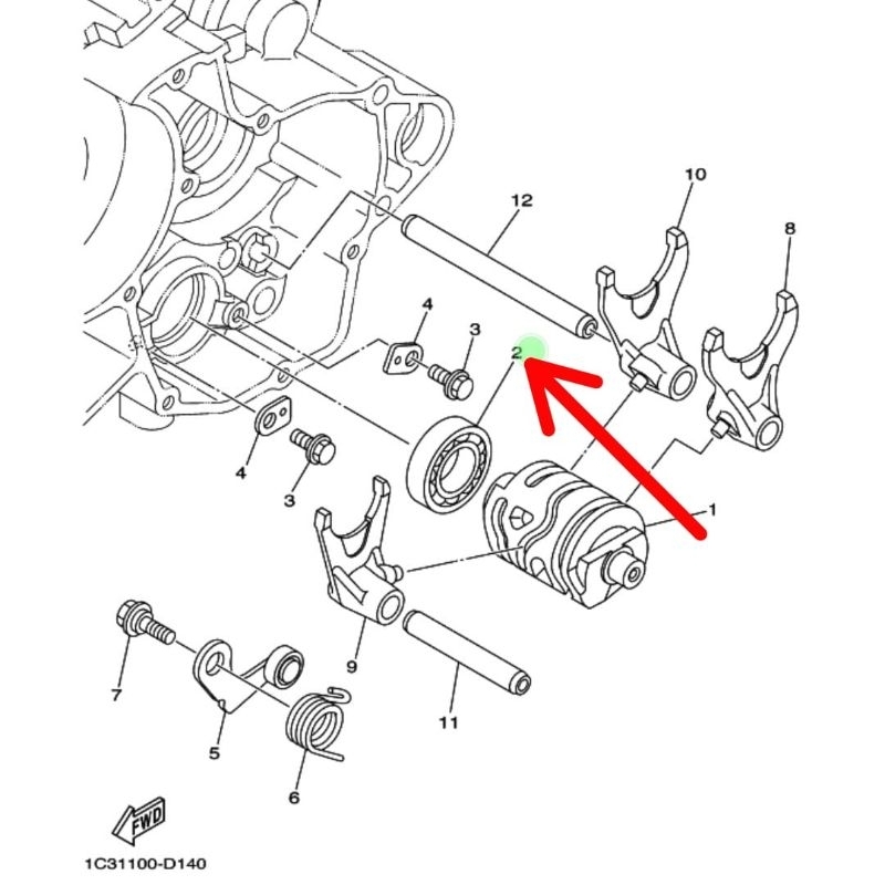 Bearing lahar botolan gear shift YZ 125X Yz125x