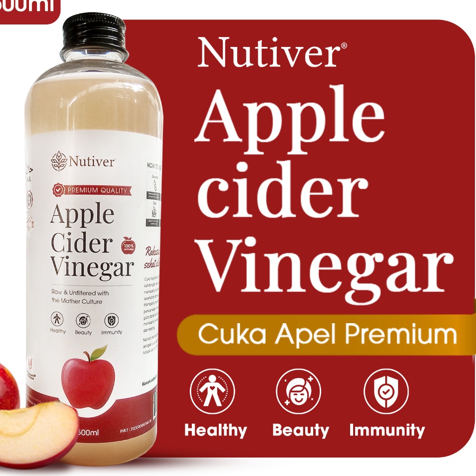 

Cuka Apel Organik With The Mother Nutiver 500ml / Apple Cider Vinegar / Minuman Diet dan Kesehatan