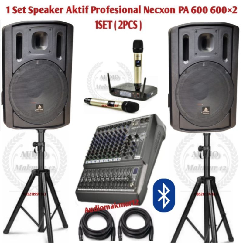 Paket Sound System Profesional Necxon PA15 Kabinet Aktif Komplit Mixer Ashley 8 Channel Original