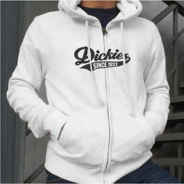 Jaket Hoodie DICKIES 1922 Zipper Cream Pria Wanita Premium Quality