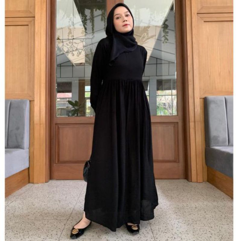 Rosa midi dres / dres Crinkle Airflow premium/ dres murah busui