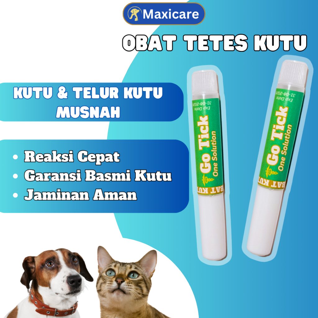 Maxicare - Obat Tetes Kutu Kucing Anjing Pembasmi Penghilang Kutu Anti Parasit Detick Revolution Ter