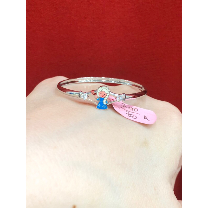Gelang bulat anak frozen emas putih 750/17K