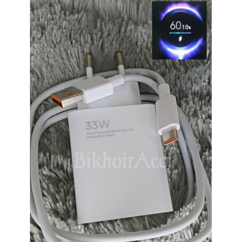 CHARGER ORI XIAOMI BAWAAN 33WAT TURBO CHARGER NOTE 10S/9PRO/10PRO Original 100%