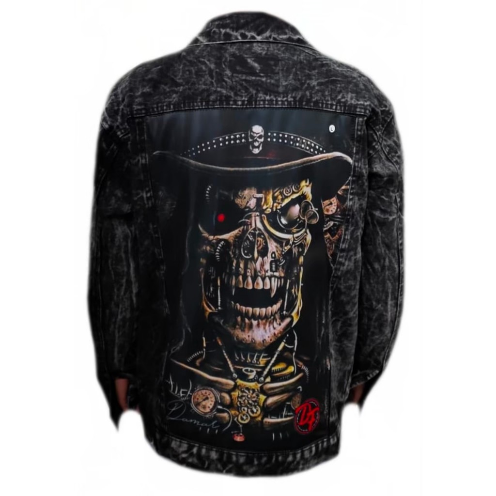 bayar ditempat/ jaket jeans pria bergambar belakang KOBOY/ jaket denim pria bergambar pria terbaru 2