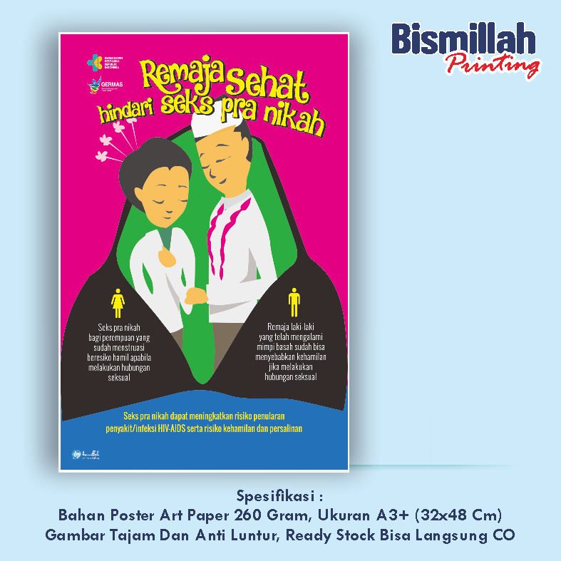 

Poster Kesehatan Remaja Sehat Hindari Seks Pra Nikah
