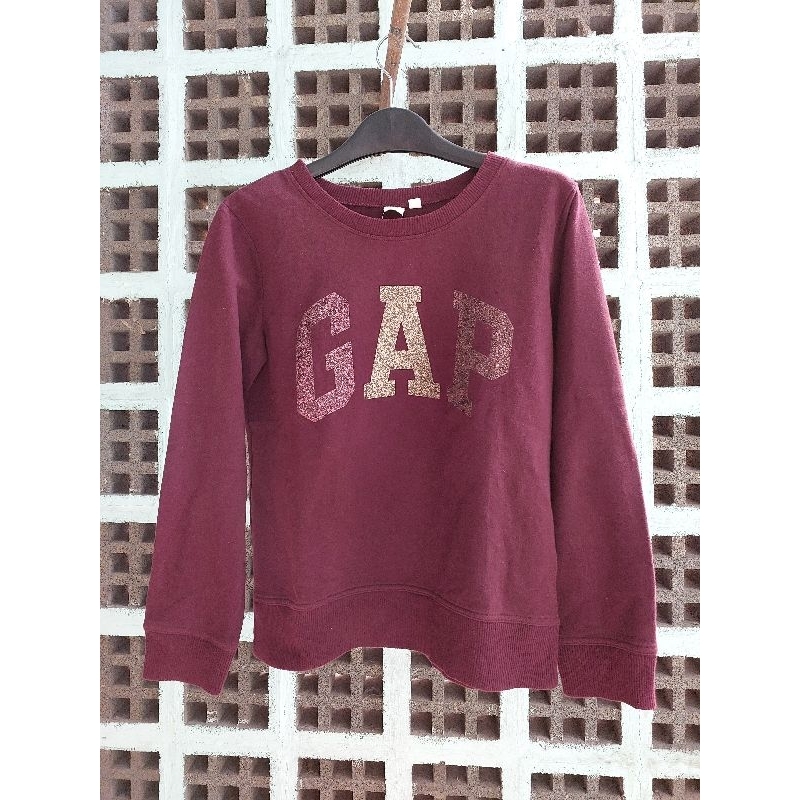 CREWNECK GAP MERAH MAROON JAKET PEREMPUAN SECOND
